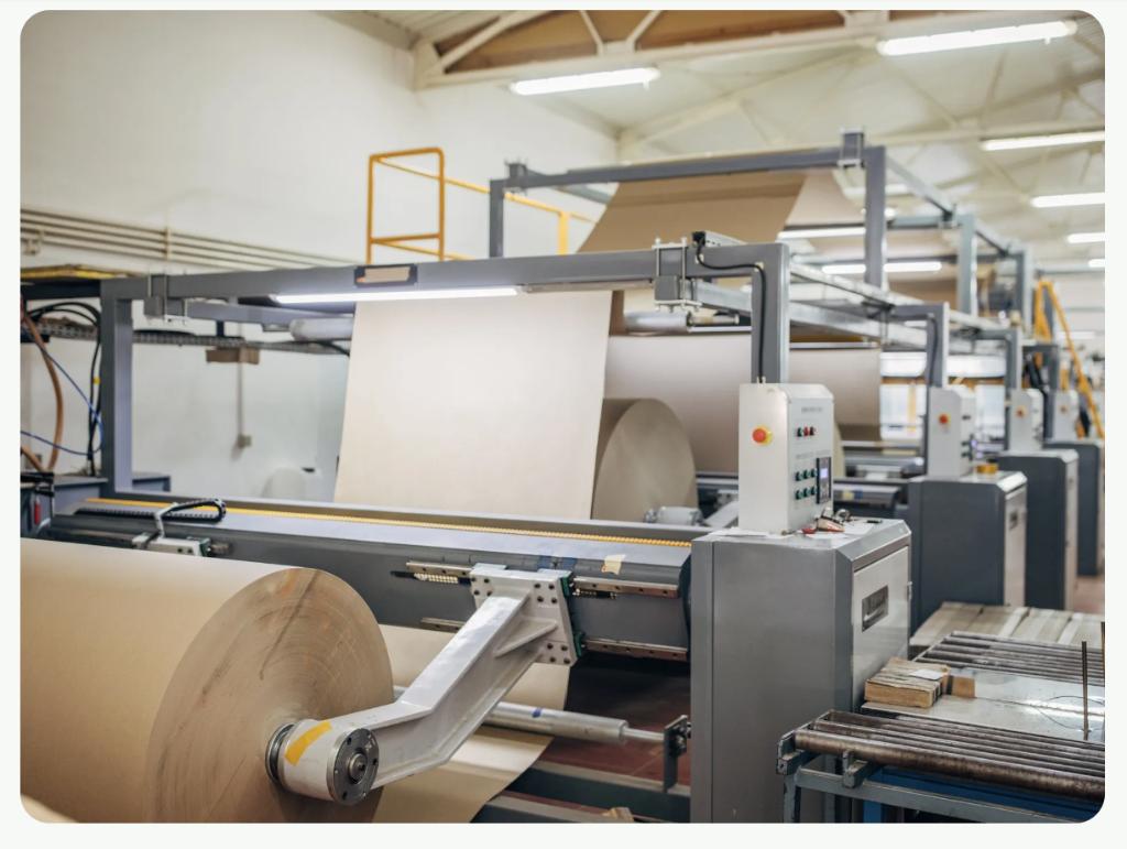 Kravian Eco Products manufacturing facility — paper processing machinery